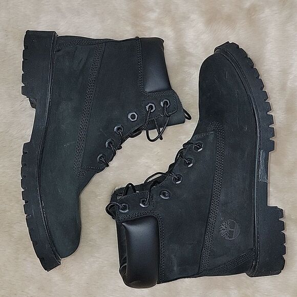 **HOST PICK** TIMBERLAND KIDS' 6” BLACK PREMIUM WATERPROOF CASUAL BOOTS, SIZE 5 - Picture 1 of 12